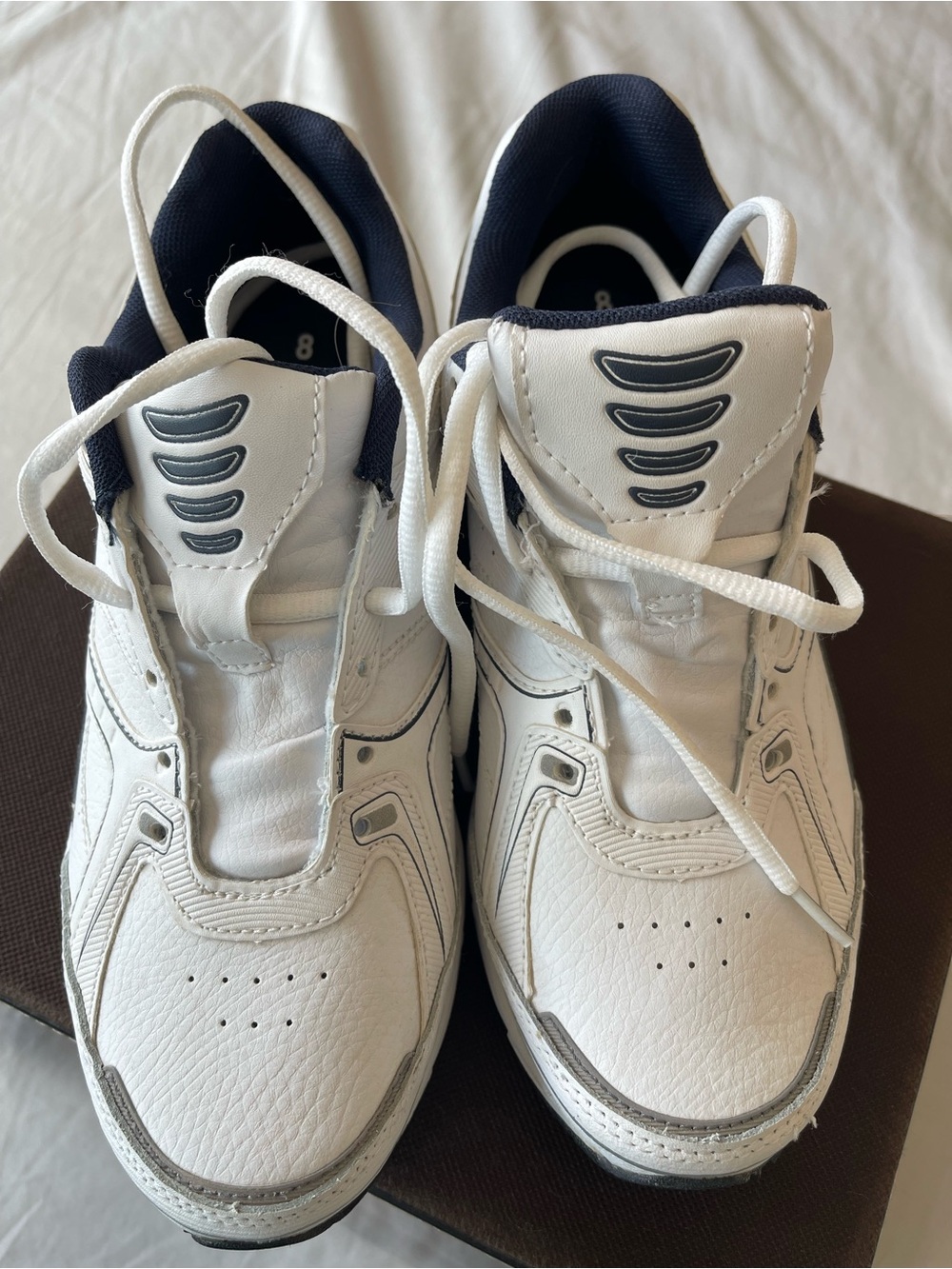 Kirkland Signature White and Navy Men's Athletic Sneakers